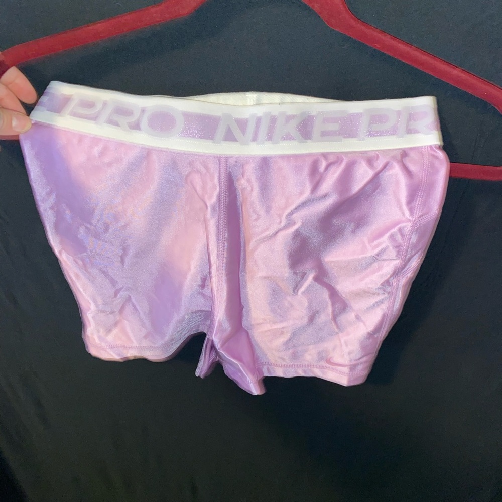 Nike reflective pastel purple tight compression biker shorts size medium